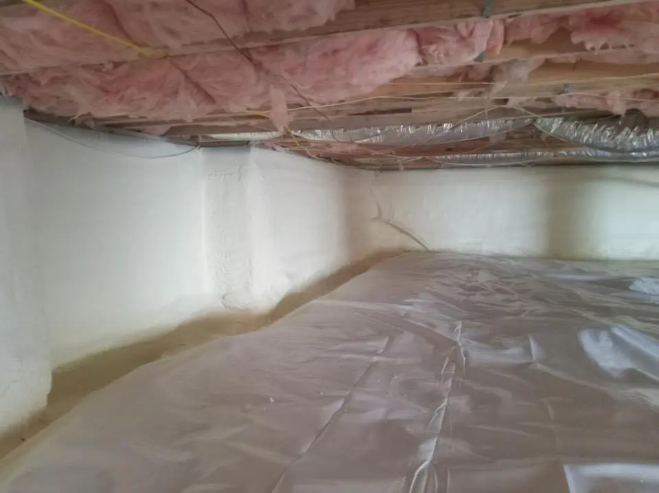 Crawl space encapsulation with closed-cell spray foam for Attic Insulation in Burley